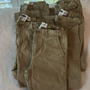 Old Navy 5 pair khaki pants size 12 slim